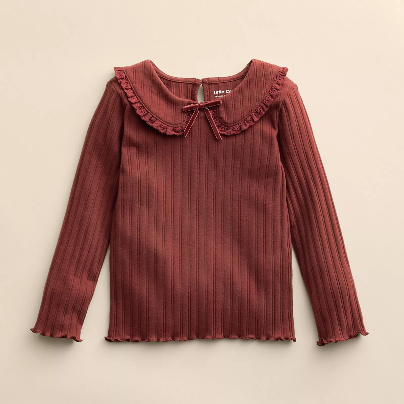Baby & Toddler Girl Little Co. by Lauren Conrad Collared Rib Tee, Toddler Girl's, Size: 4T, Madder Brown | Kohl's