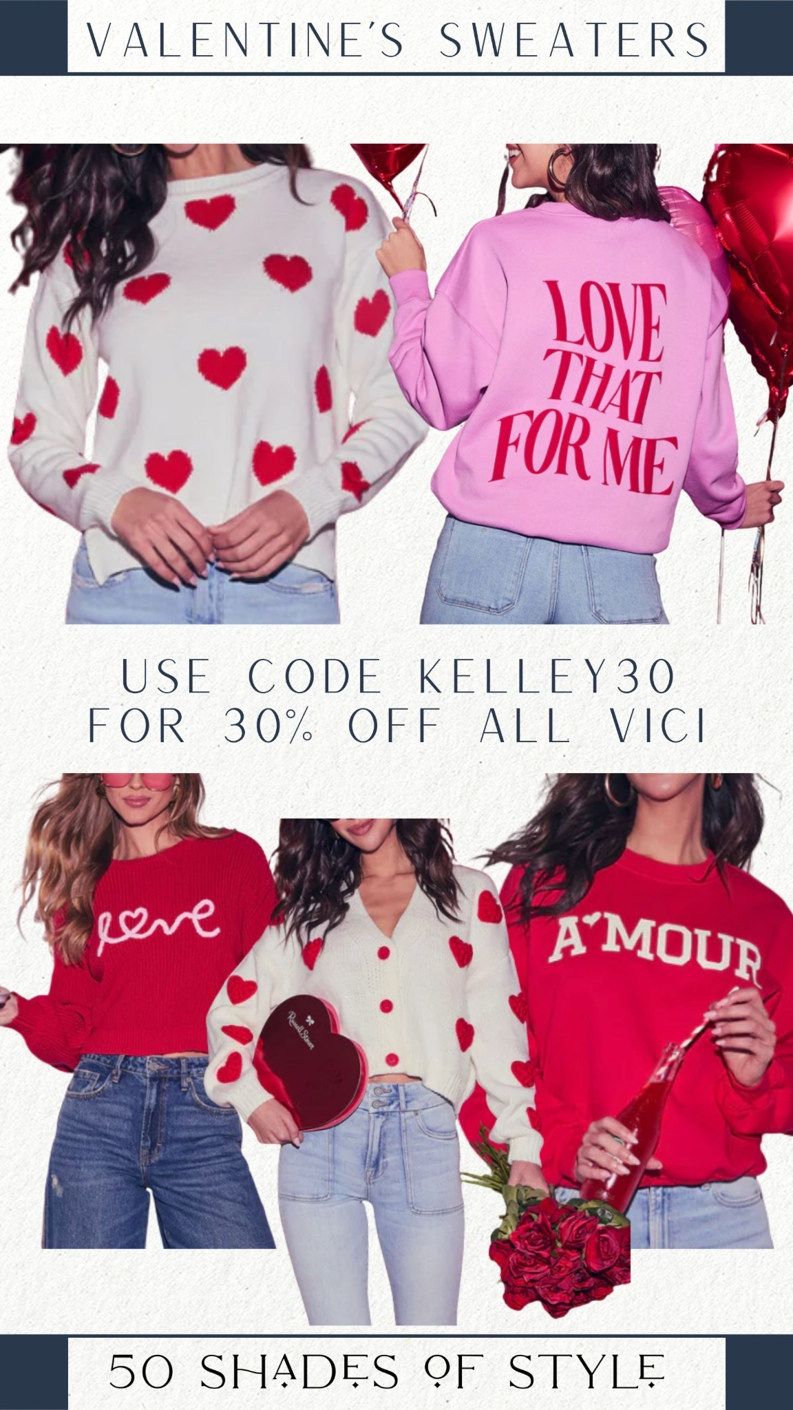 USE CODE KELLEY30 FOR 30% OFF ALL VICI!

valentine’s day outfit, sweater, pulloverr

#LTKootd #LTKValentine #LTKSeasonal