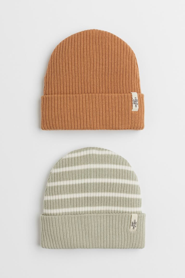 2-pack Rib-knit Hats | H&M (US + CA)