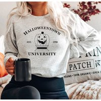 Halloweentown University Crewneck Sweatshirt, Halloween Sweater, Town 1998, Boho Fall Holiday Apparel | Etsy (US)