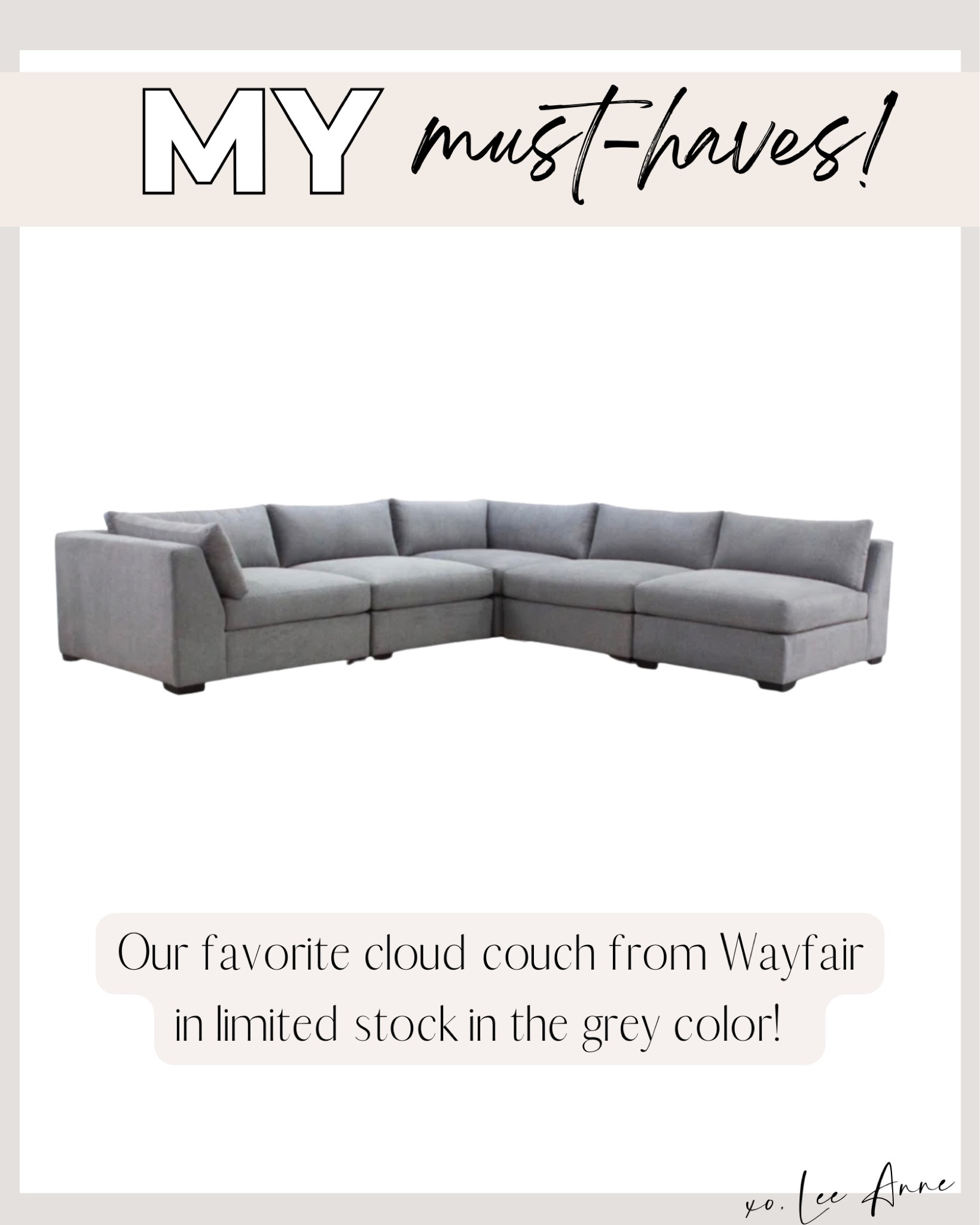 Our wayfair couch in grey in limited stock! 


Lee Anne Benjamin 

#LTKstyletip #LTKhome #LTKunder50