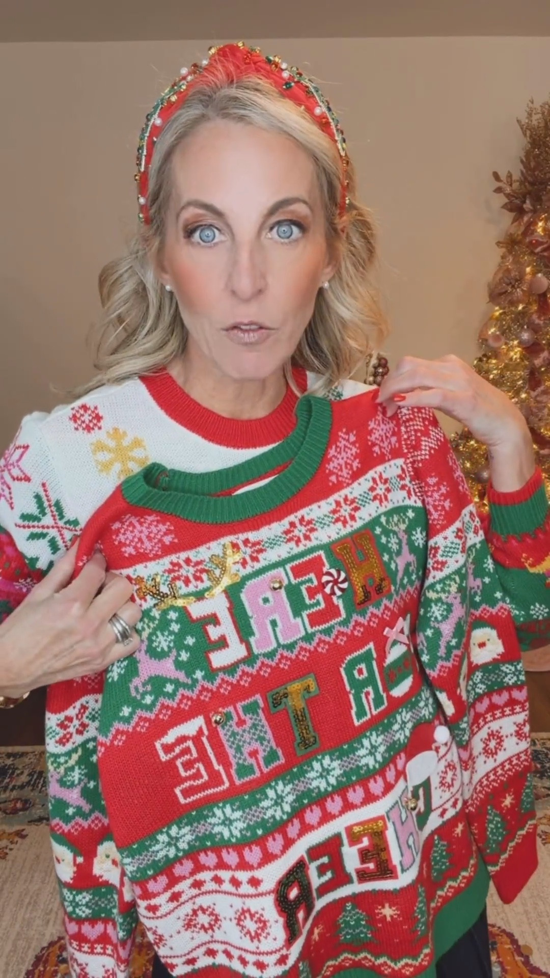 It’s Deck the Halls day at school today, and this is what this teacher is wearing from
Walmart for under $20! This festive sweater is truly the life of the party. It’s lightweight, bold, sprinkled with 3D trims, and under $20. Wearing a size small. It comes in so many fun colors, and trust me… it jingles AND it rocks with enough Christmas spirit to outshine any ugly sweater contest or holiday party.  Comment WALMART and I’ll send all the links your way! 🎄✨


#LTKdayinmylife #LTKgrwm #LTKHoliday