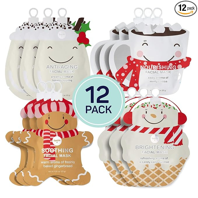 SpaLife Beauty Holiday Treats Christmas Face Mask Bundle | Korean Facial Mask | Hydrating, Soothi... | Amazon (US)