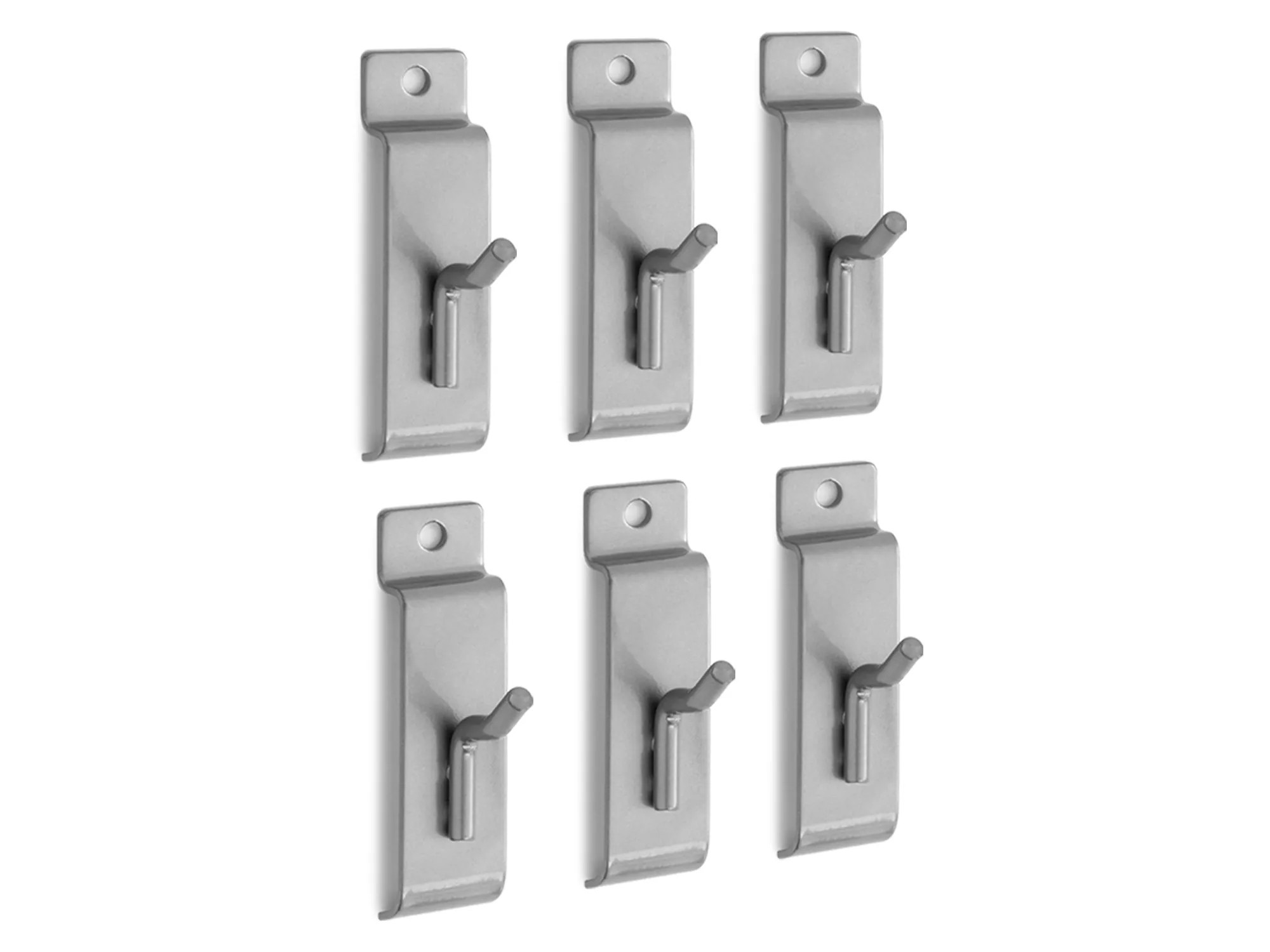 NewAge Products Slatwall Accessories Single Hooks 6 -Piece 1-in Silver Steel Multipurpose Hook one_size | 51798 | Lowe's