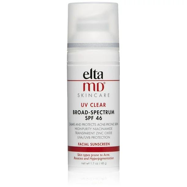 ($36 Value) EltaMD UV Clear Broad-Spectrum Moisturizing Facial Sunscreen, SPF 46, 1.7 Oz | Walmart (US)