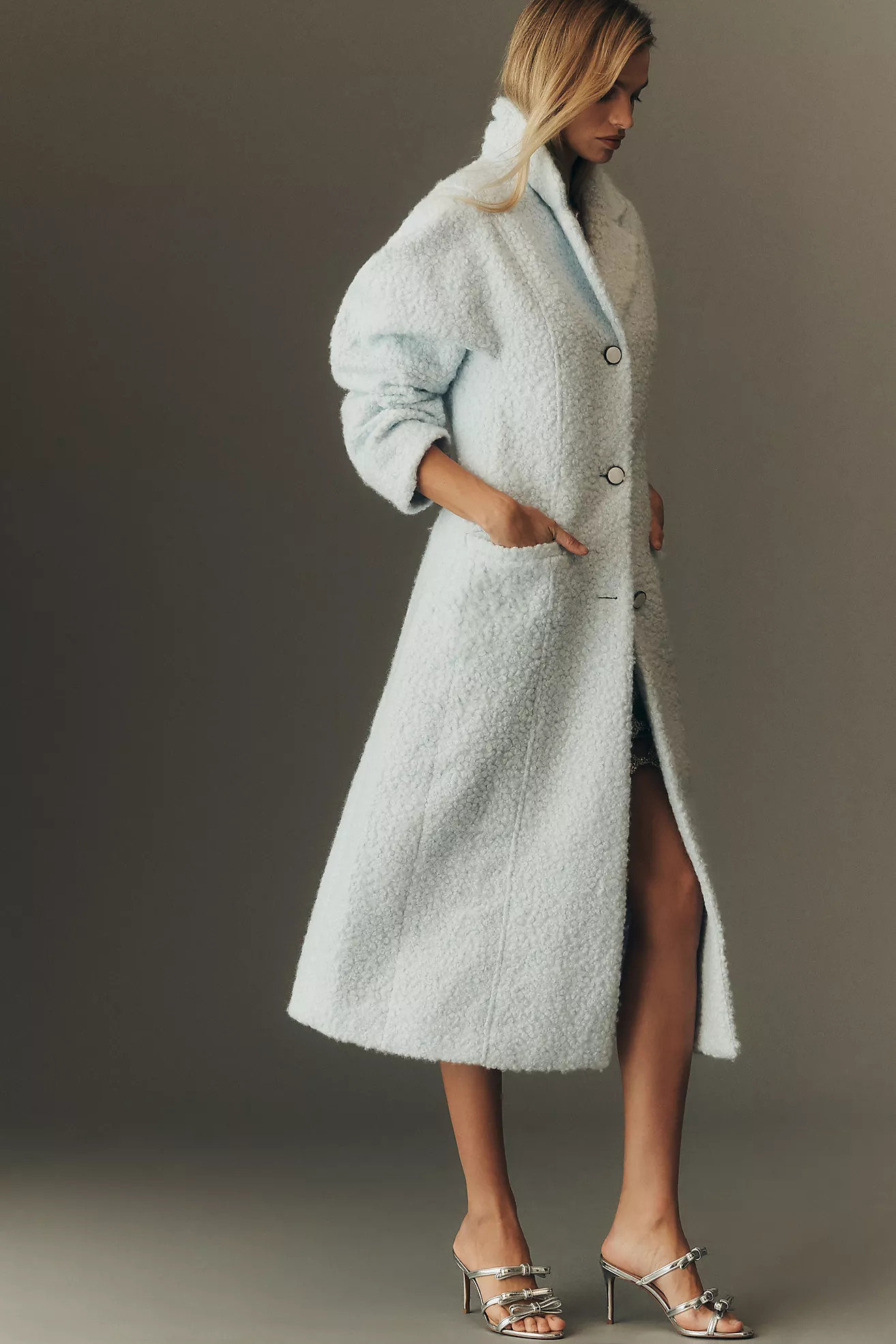 Maeve Tailored Bouclé Long Coat | Anthropologie (US)