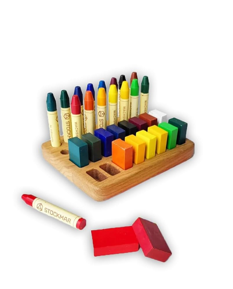 Waldorf crayon holder for Stockmar 16 blocks and 16 sticks rectangular Stockmar crayon holder gif... | Amazon (US)