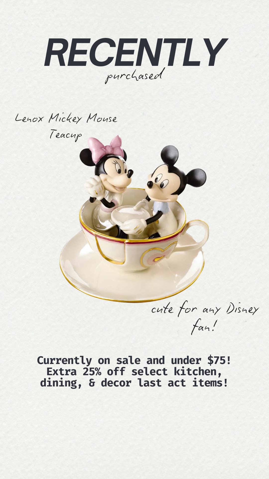 Recently purchased! Perfect any Disney fans! This Lenox Disney teacup decor piece is on Last Act for under $75 + an extra 25% off for President's Day! 

disney finds, disney sale, disney decor, presidents day sale, disney gifts 

 #LTKHome #LTKSaleAlert