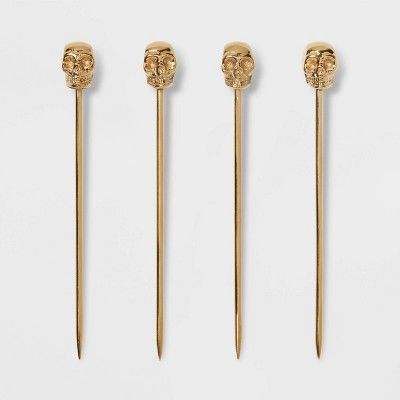 4pc Stainless Steel Drink Stirrer and Cheese Pick Halloween Set - Threshold™ | Target