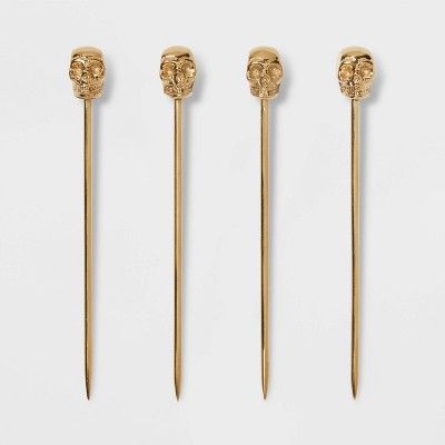 4pc Stainless Steel Drink Stirrer and Cheese Pick Set - Threshold™ | Target
