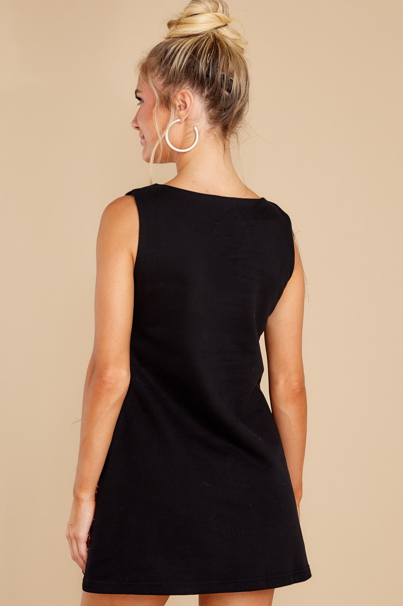 Black, White And Red Diagonal Fringe Dress | Red Dress 