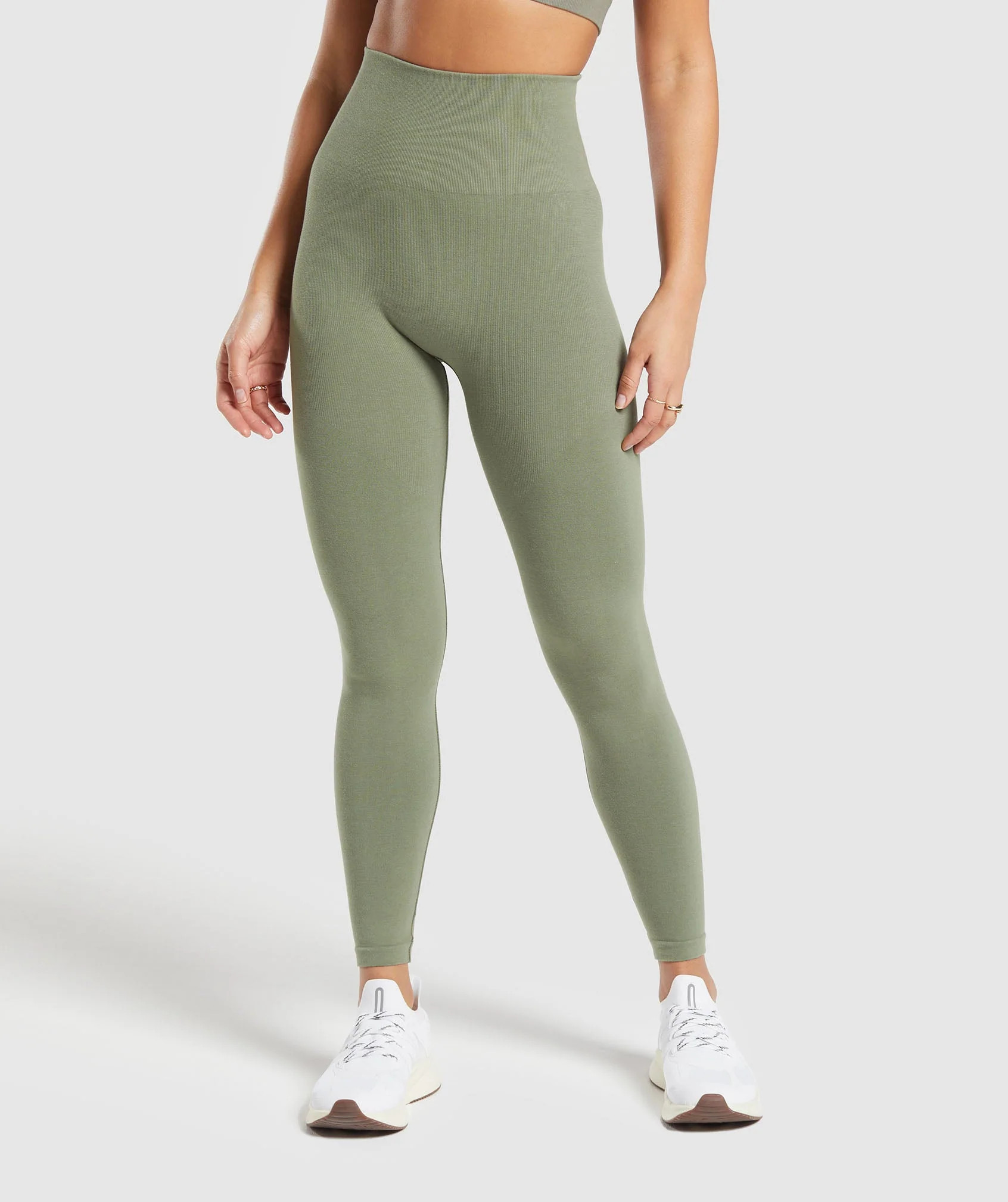 Gymshark Cotton Seamless Leggings - Base Green | Gymshark (Global)