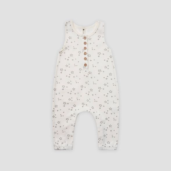 Q by Quincy Mae Baby Star Brushed Jersey Romper - Ivory | Target