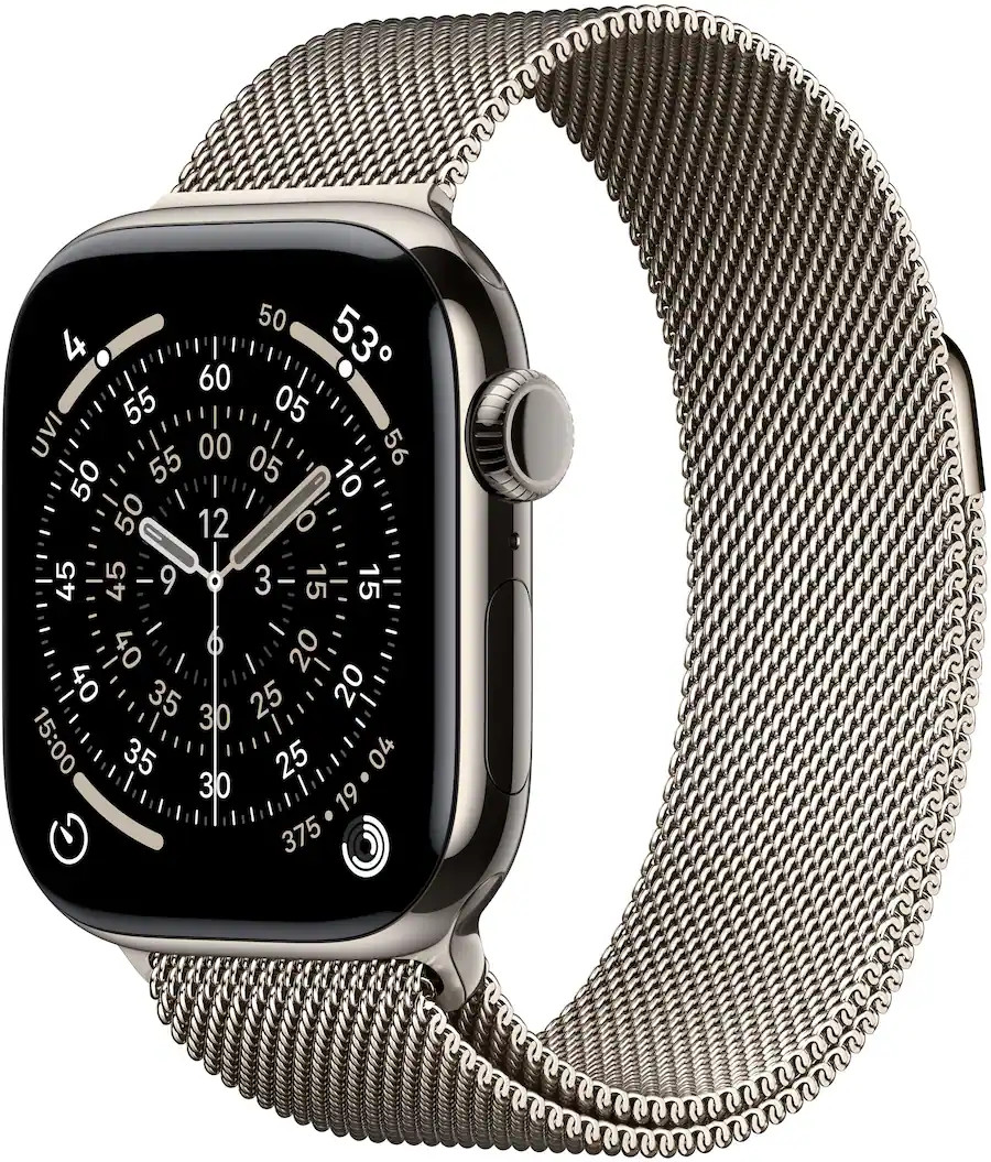Apple Watch Series 11 (GPS+Cellular) 42mm Titanium Case with Natural Milanese Loop - Natural - (2... | Best Buy U.S.