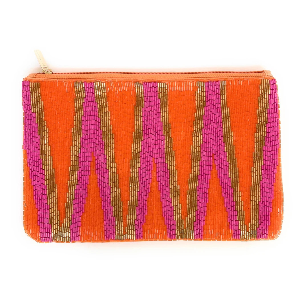 Large Beaded Bag, Beaded Purse, Make up Purse, Boho Large Pouch, Birthday Best Friend Gift, Cosme... | Etsy (US)