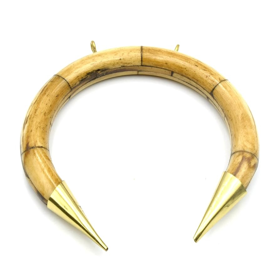 Bone Pendant | Crescent Pendant With Two Gold Rings | Necklace Pendant | Ox Bone Focal Pendant | ... | Amazon (US)