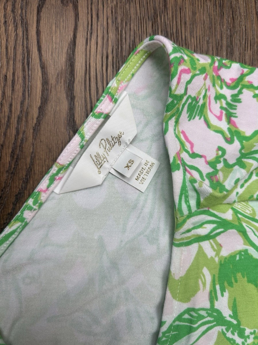 Lilly Pulitzer Parigi Romper XS Green/Pink/White Floral Wrap V-Neck Kimono | eBay | eBay US