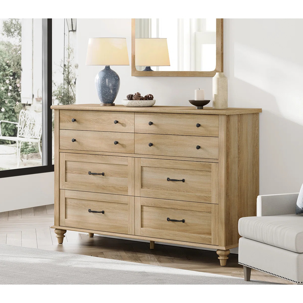Scarlett Mid Century Dresser With 8 Drawers For Bedroom | Wayfair North America