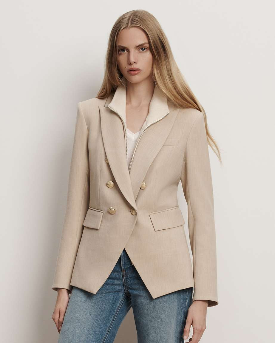 Veronica Beard Miller Dickey Jacket Heathered Sand | Veronica Beard
