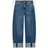 Zara - Z1975 Mid-Waist Baggy Turn-Up Hem Jeans - Blue - Eu 42 (Au 14) - Woman | Zara AU