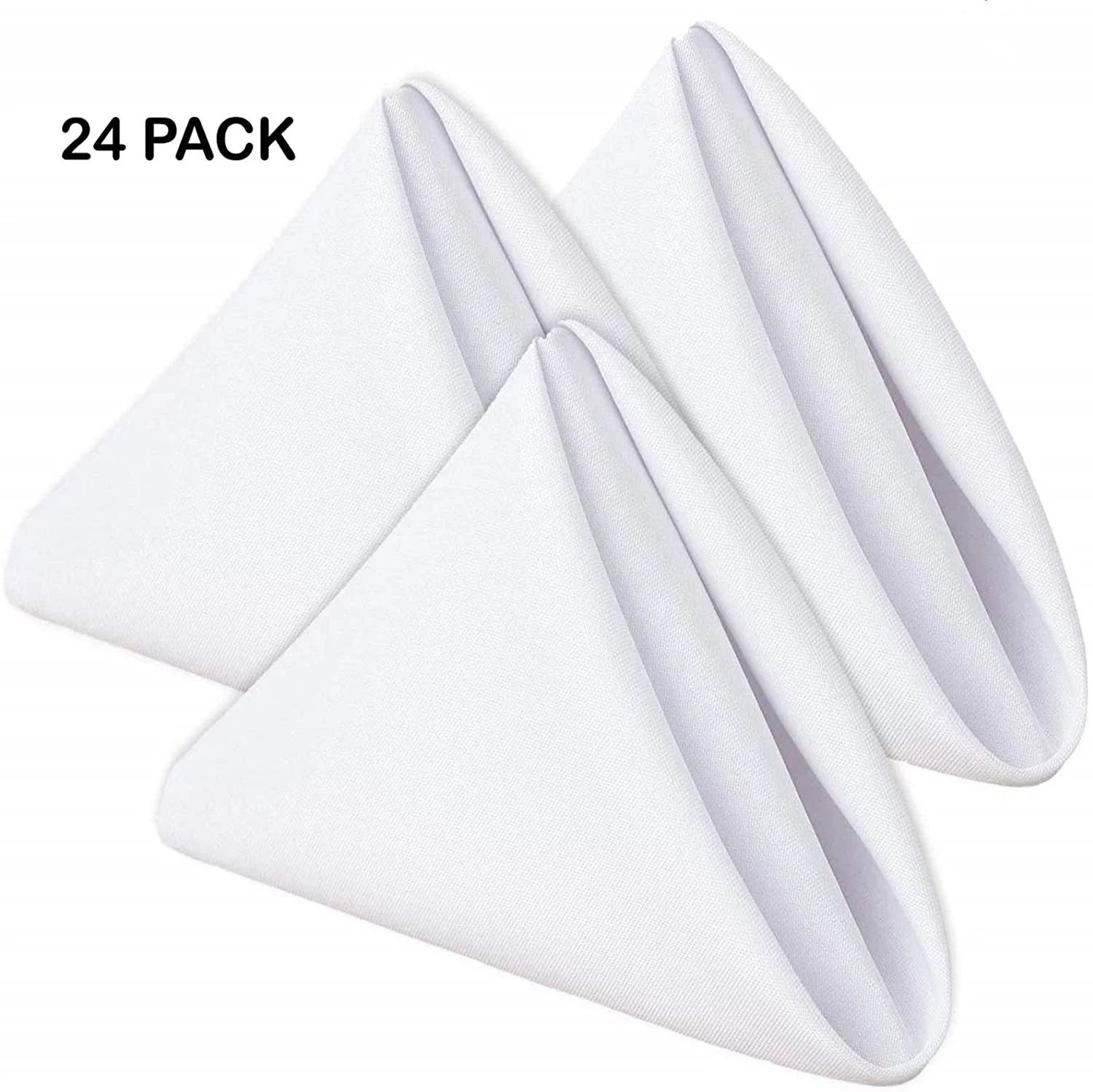 Wealuxe White Restaurant Cloth Napkins 17 x 17 inch, 24 Pack | Walmart (US)
