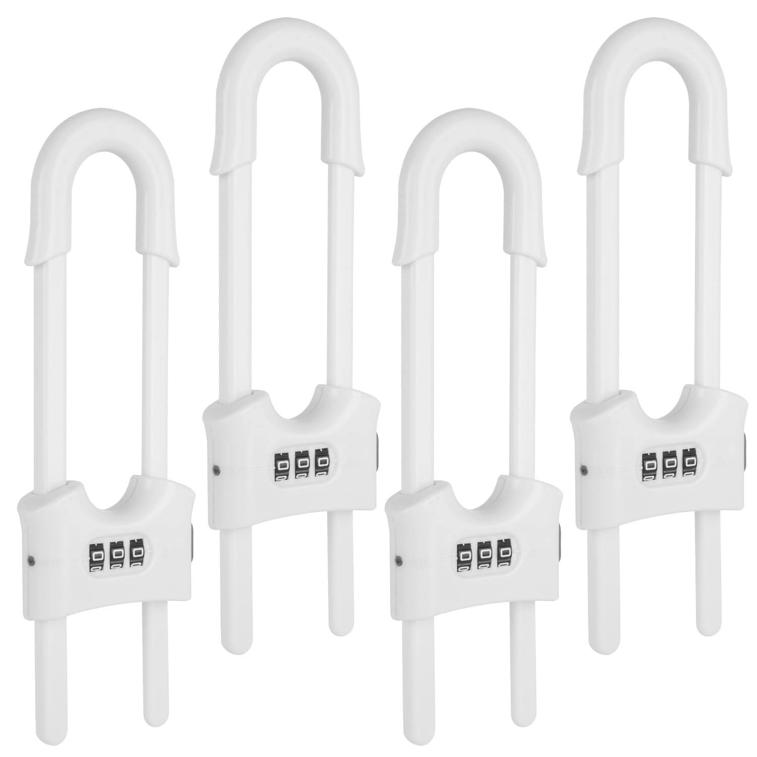 4 Packs Sliding Cabinet Locks, Baby Proofing U-shaped Child Safety Latches Adjustable White Locks... | Amazon (US)