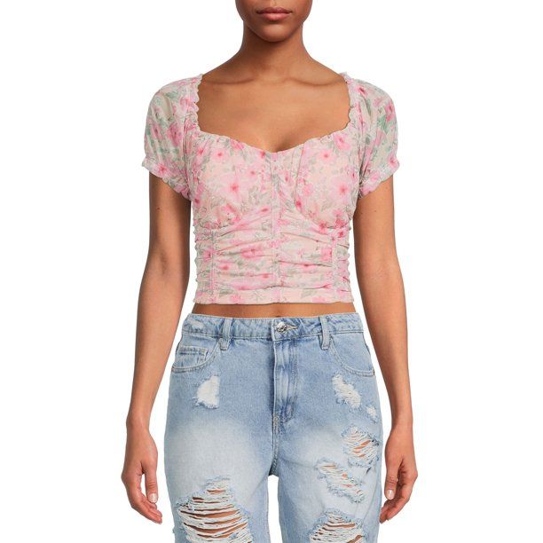 Madden NYC Women's Puff Sleeve Bustier Top | Walmart (US)