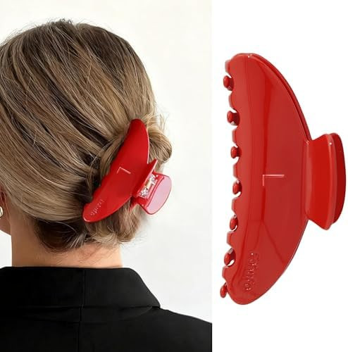 Red Hair Claw Clips - 4 Inch Large Hair Clips for Women, Valentines Hair Clip Gifts, Personalized... | Amazon (US)