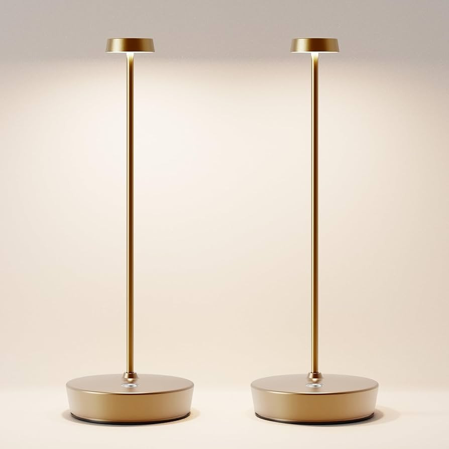 2Pack Cordless LED Table Lamp\uff0cRechargeable Battery Operated Table Light, 3 Color Stepless Di... | Amazon (US)