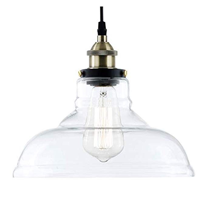 Light Society Classon Edison Pendant Light, Clear Glass Shade with Antique Brass Finish, Vintage Mod | Amazon (US)