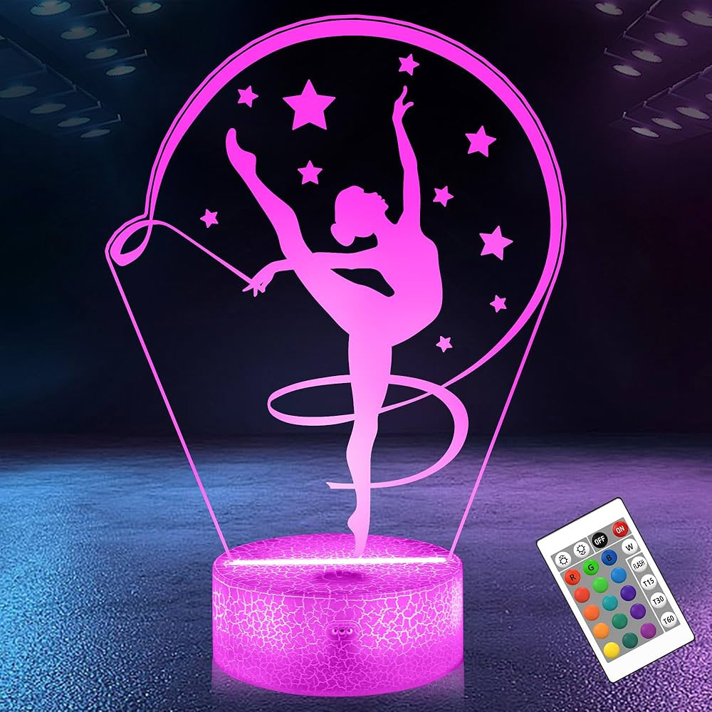 Gymnastics Stuff Gifts for Girls,Artistic Gymnastics 3D Night Light Illusion Lamp for Kids Women ... | Amazon (US)