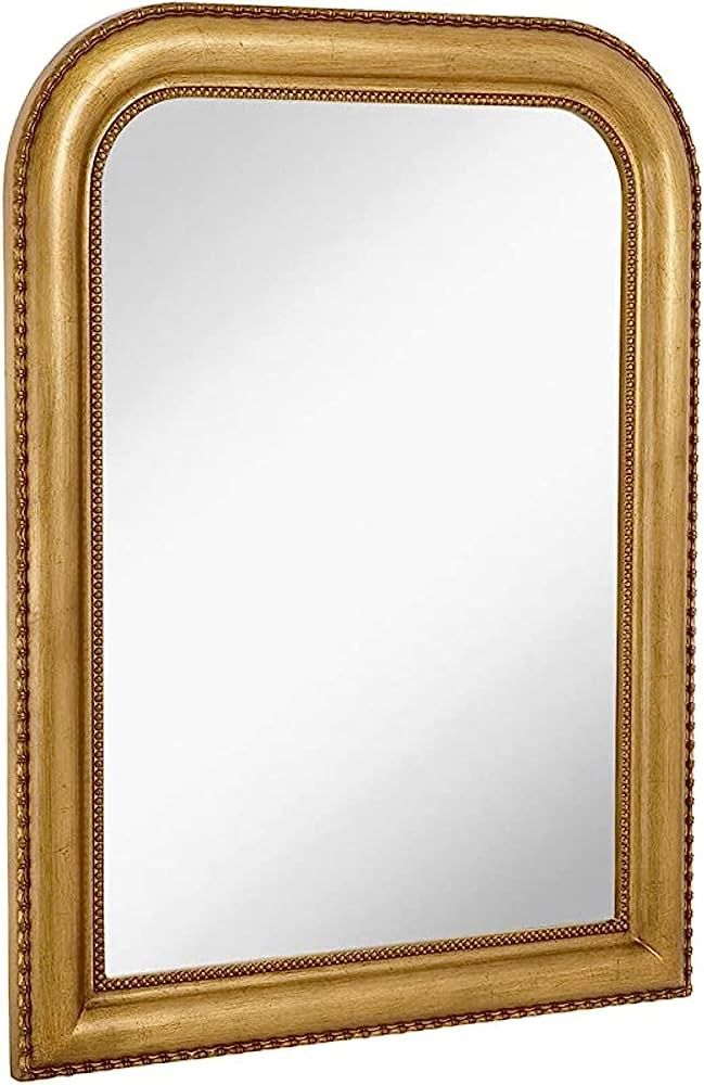 Hamilton Hills 30" x 40" Classic Gold Framed Polished Glass Top Round Corner Mirror | Thick Arche... | Amazon (US)