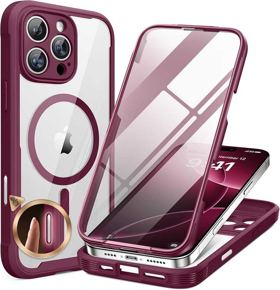 Miracase for iPhone 16 Pro Max Case 6.9'', [Bubble Free] Full-Body Bumper Phone case with Built-i... | Amazon (US)