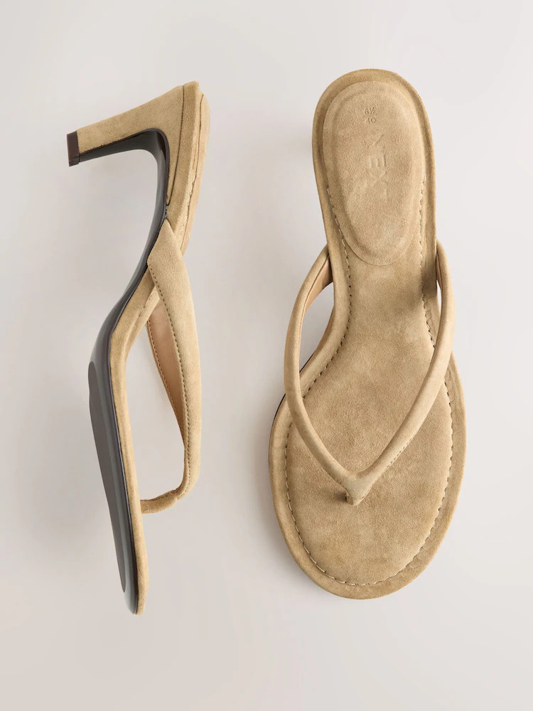 Camel Forever Comfort® Round Toe Leather Toe Post Heels | Next US