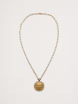 Strong Vintage Sun Face Pendant with Chain by Jane Win | Banana Republic (US)