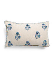 20x20 Linen Blend Embroidered Floral Block Print Pillow | Throw Pillows | Marshalls | Marshalls