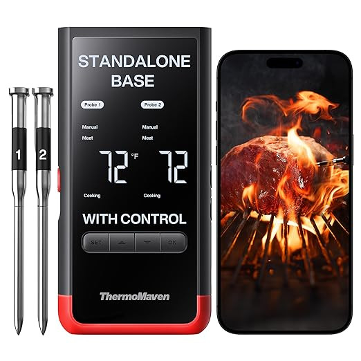 ThermoMaven Smart Bluetooth Wireless Meat Thermometer: Standalone Base, WiFi Unlimited Range, 6 S... | Amazon (US)