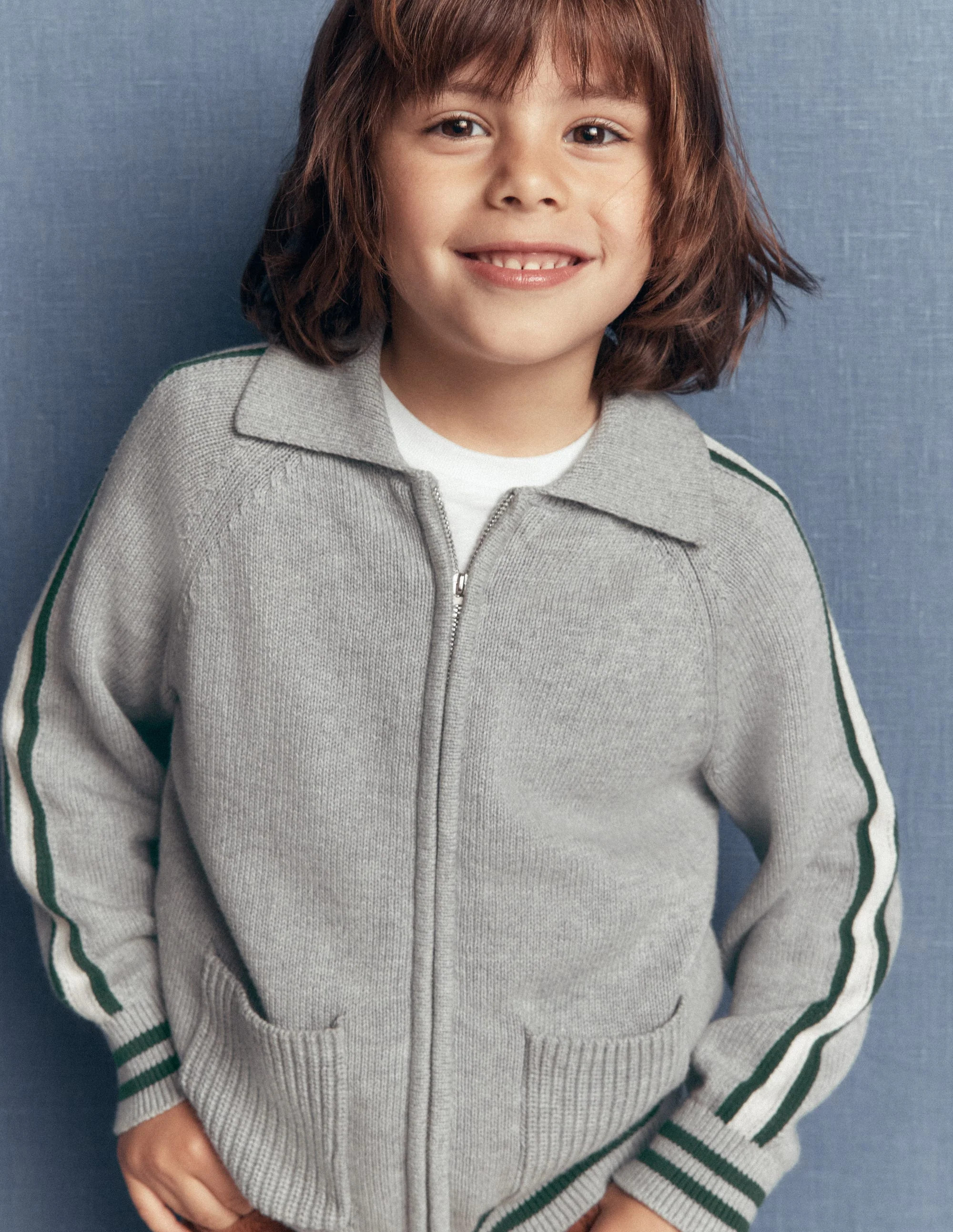Smart Zip-through Sweater-Grey Marl | Boden (US)