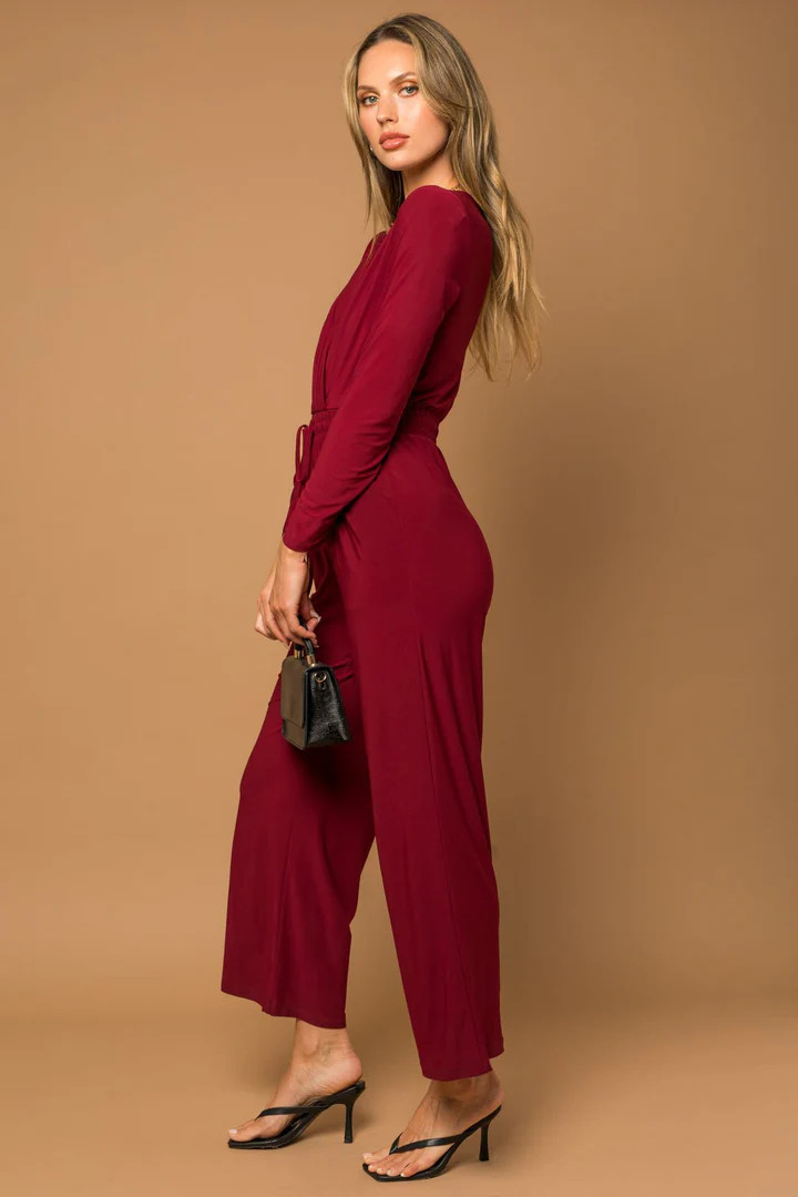 Jilli Stretch Jumpsuit - Burgundy | Petal & Pup (US)