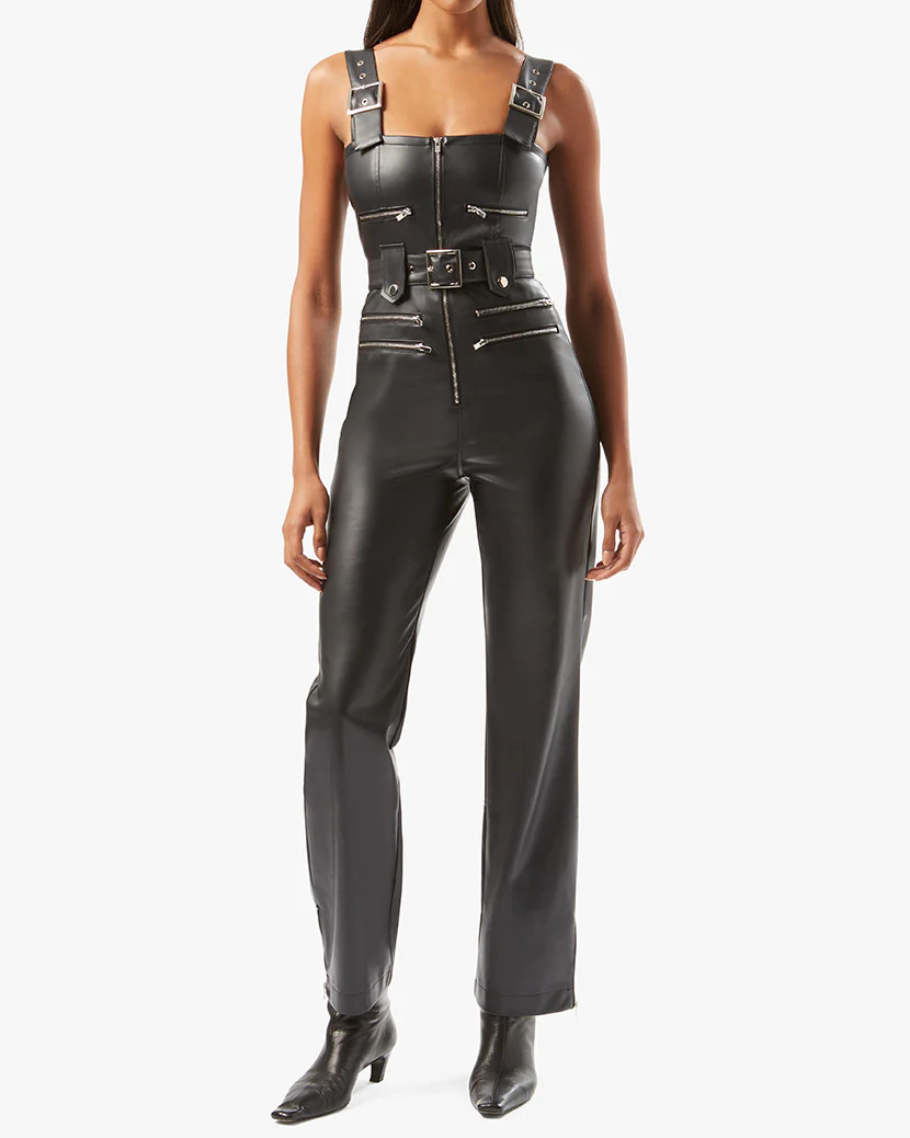 Vegan Leather Moto Jumpsuit | We Wore What