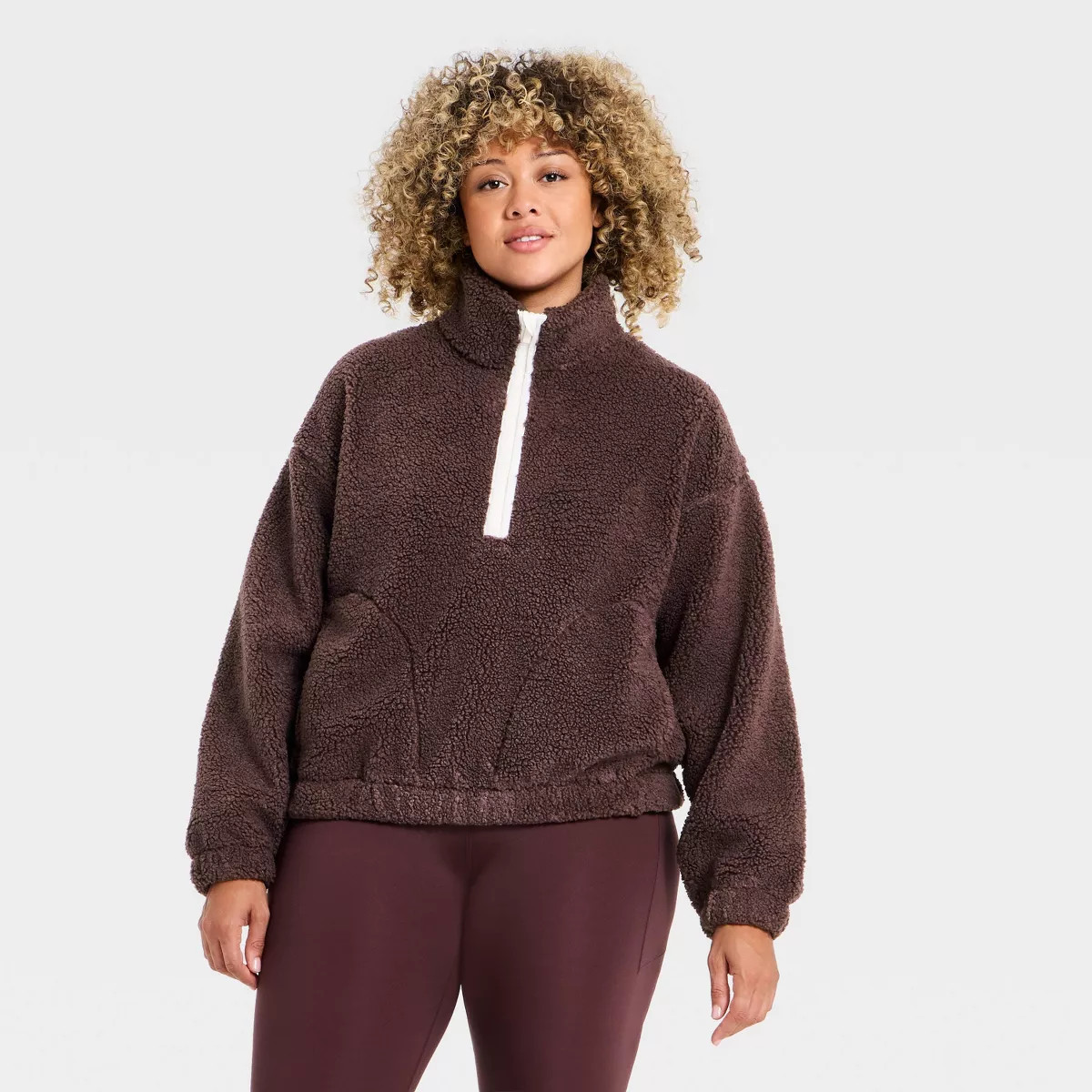 Women's High Pile Fleece 1/2 Zip Pullover Jacket - All In Motion™ | Target
