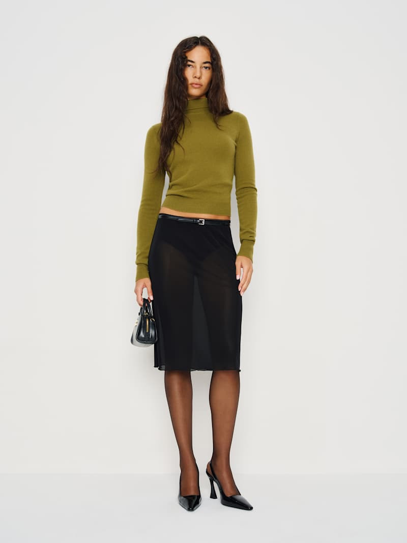 Brodie Sheer Knit Skirt | Reformation (Global)