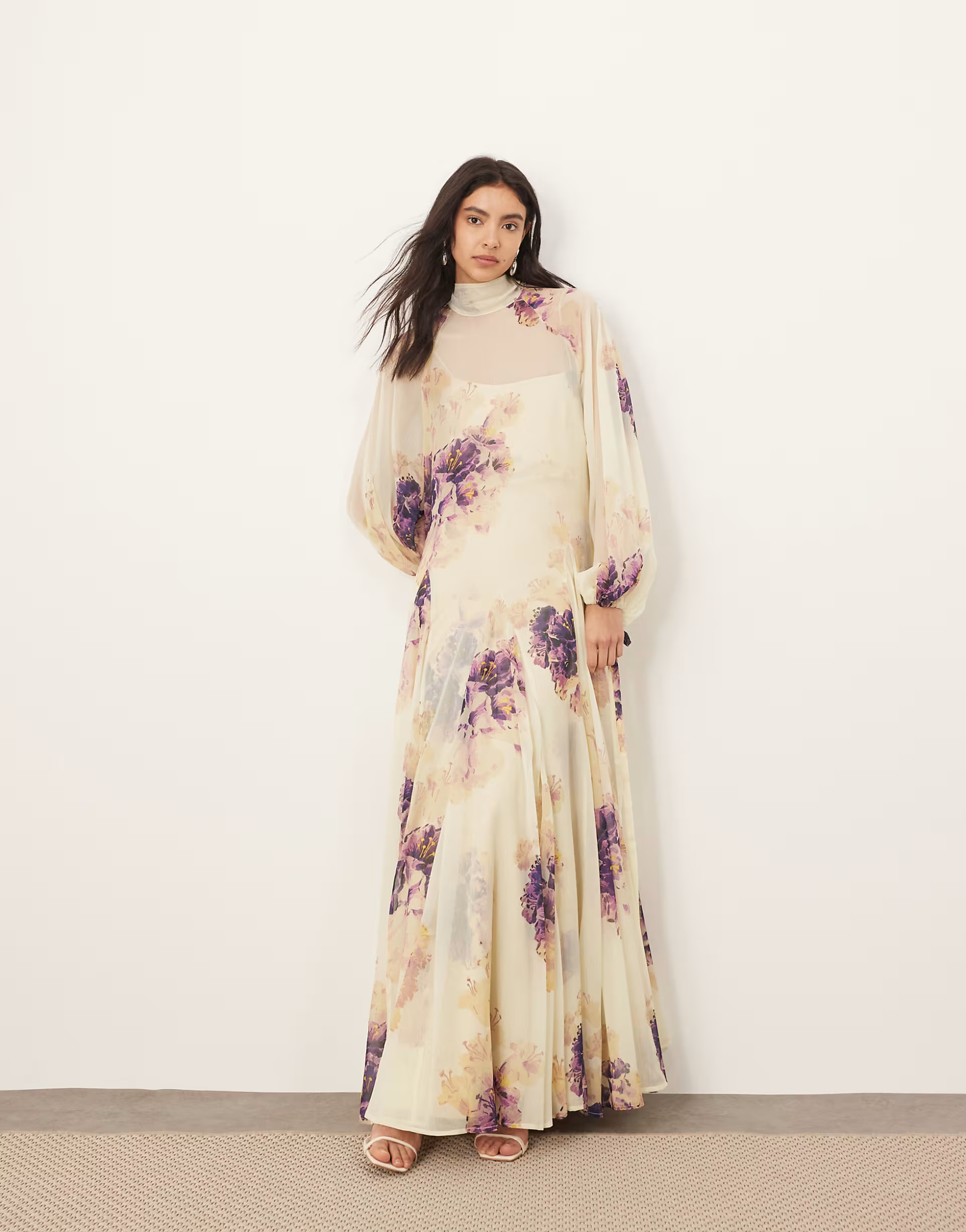 ARRANGE high neck trapeze maxi dress in painterly floral | ASOS | ASOS (Global)