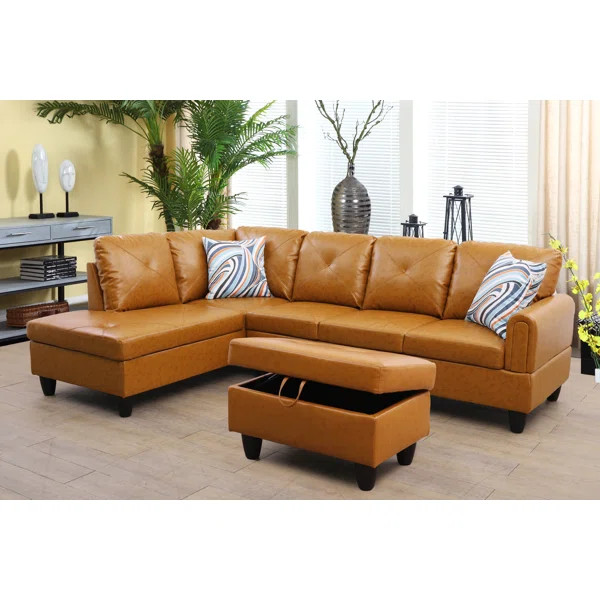 3 - Piece Vegan Leather Sectional | Wayfair North America