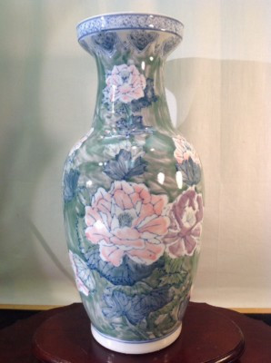 Vtg 18" Tall Hand Painted White Porcelain Urn/Vase 8" Dia.    | eBay | eBay US