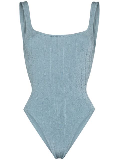 Hunza G Nile square-neck Swimsuit - Farfetch | Farfetch (US)