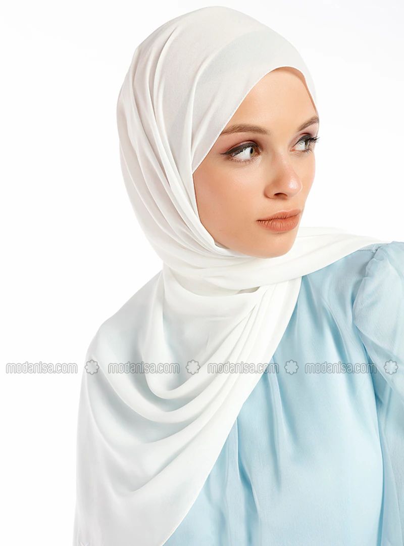 Aden Crepe Shawl - Pearl White | Modanisa (US)