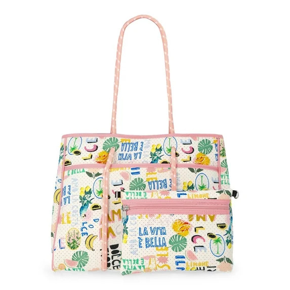 No Boundaries Women's Neoprene Beach Tote Bag, Multi | Walmart (US)
