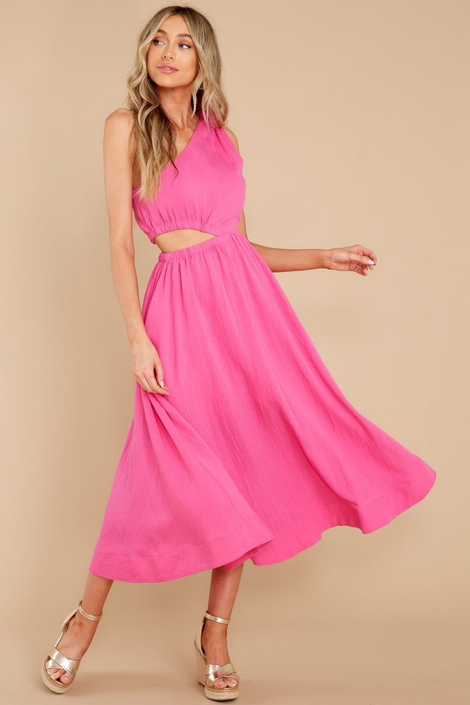Strike First Hot Pink Midi Dress | Red Dress 
