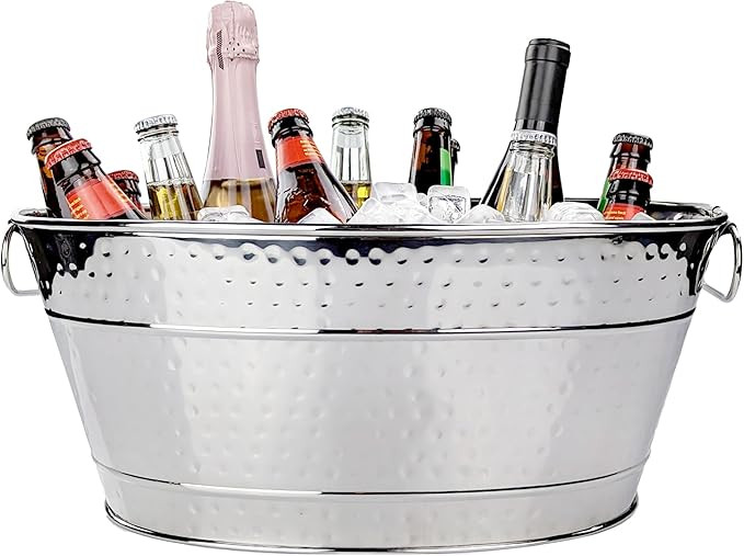 BREKX Stainless Steel Beverage Tub, 15 Quarts (4 Gallon), Rust-Proof, Oval, Multi-Use, Champagne ... | Amazon (US)